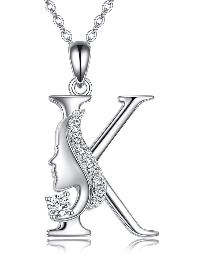 Initial Letter Pendant Necklace for Women Alphabet A-Z 925 Sterling Silver Jewelry Gifts for Girls K $7.50 Necklaces