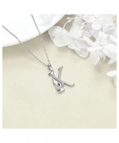 Initial Letter Pendant Necklace for Women Alphabet A-Z 925 Sterling Silver Jewelry Gifts for Girls K $7.50 Necklaces