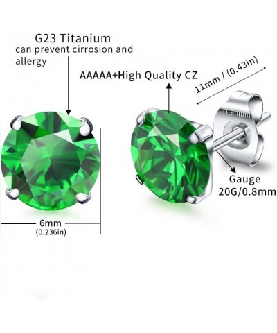 G23 Titanium Cubic Zirconia Earrings Studs for Sensitive Ears Hypoallergenic Birthstone Diamond Tiny Stud Earrings for Women ...