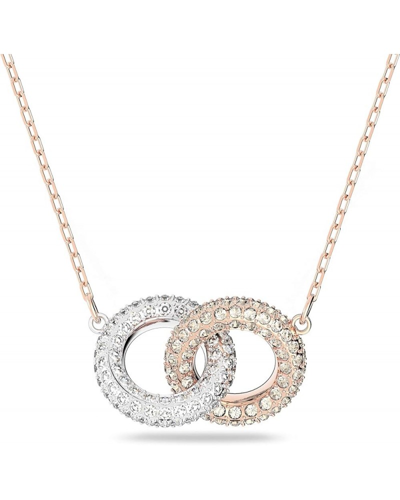 Stone Crystal Earrings and Necklace Jewelry Collection Necklace - Rose Gold & Rhodium Tone $36.17 Earrings