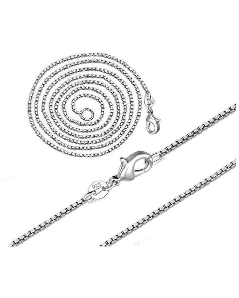 Fashion Jewelry 925 Sterling Silver Italian 1mm/2mm Box Chain Crafted Necklace Jewelry for Woman Men Necklace (2MM, 20 inch) ...