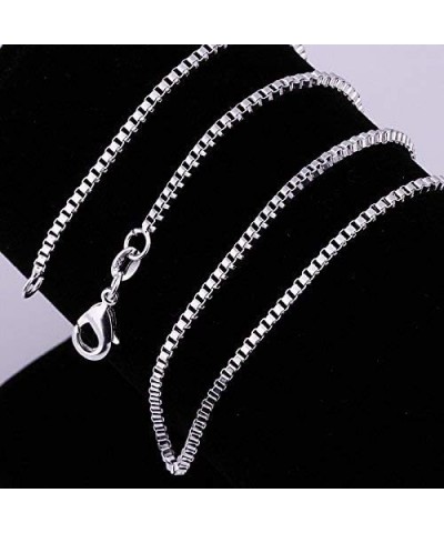 Fashion Jewelry 925 Sterling Silver Italian 1mm/2mm Box Chain Crafted Necklace Jewelry for Woman Men Necklace (2MM, 20 inch) ...