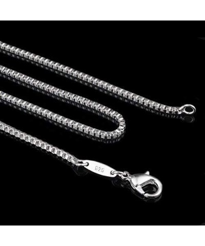 Fashion Jewelry 925 Sterling Silver Italian 1mm/2mm Box Chain Crafted Necklace Jewelry for Woman Men Necklace (2MM, 20 inch) ...