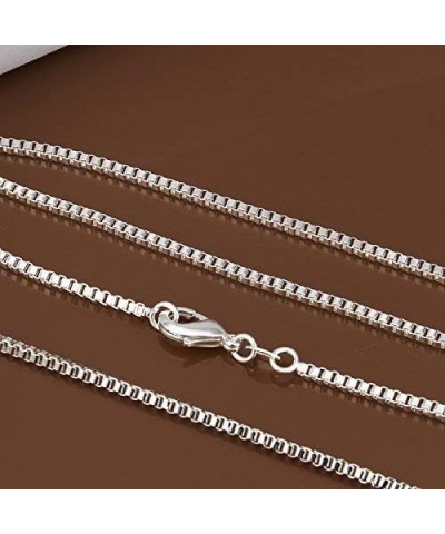 Fashion Jewelry 925 Sterling Silver Italian 1mm/2mm Box Chain Crafted Necklace Jewelry for Woman Men Necklace (2MM, 20 inch) ...