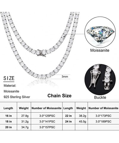 Moissanite Tennis Necklace 18K Gold Plated 925 Sterling Silver Yellow White Gold Plated Moissanite Diamond Tennis Choker Chai...