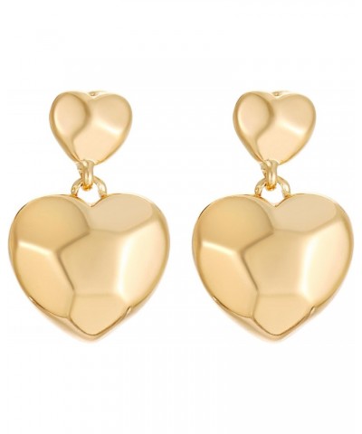 Heart Drop Earrings Gold Double Heart Earrings for Women $9.89 Earrings