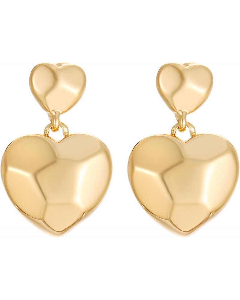 Heart Drop Earrings Gold Double Heart Earrings for Women $9.89 Earrings