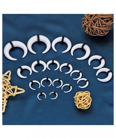 3 Pairs Acrylic Crescent Tapers Set Black Clear White Septum Pincher Gauges 14G-5/8 Inch 12G(2mm) $10.58 Body Jewelry