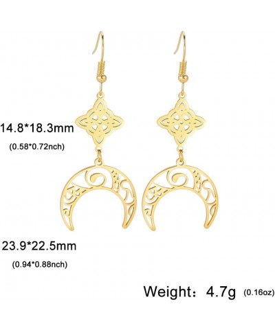 Witch Knot Earrings Celtic Knot Moon Dangle Earrings For Women Wiccan Earrings Wicca Jewelry Gold $7.41 Earrings