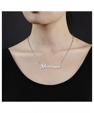 Custom Name Necklace Personalized Name Plate Necklace Pendant Jewelry Christmas Gift for Women Girls Shaniqua $18.14 Necklaces