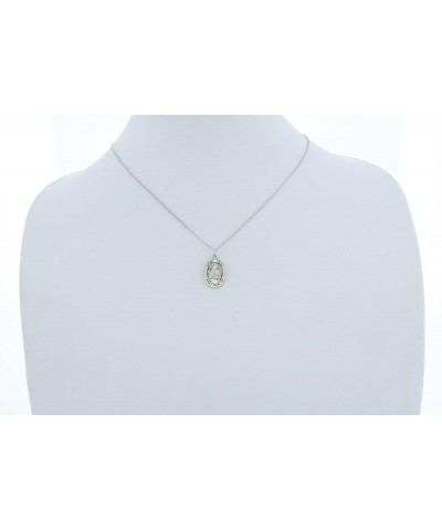 Women's Sterling Silver Oval Saint Anne Pendant USA Made + Chain Choice 18" Stainless Steel Chain + Clasp $37.40 Necklaces