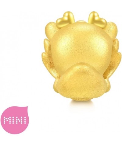 999 24K Solid Gold Mini Charm Chinese Zodiac Lovely Cute Animal Mini Charm Bracelet for Women Dragon $67.20 Bracelets