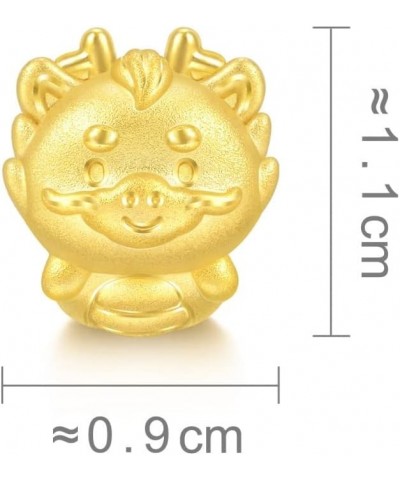 999 24K Solid Gold Mini Charm Chinese Zodiac Lovely Cute Animal Mini Charm Bracelet for Women Dragon $67.20 Bracelets