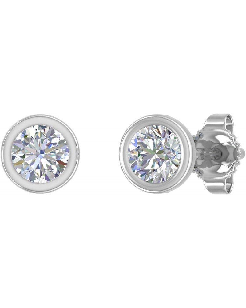 1/10 to 0.35 Carat Bezel Set Diamond Stud Earrings in 10K Gold White Gold 0.35 carats $50.60 Earrings