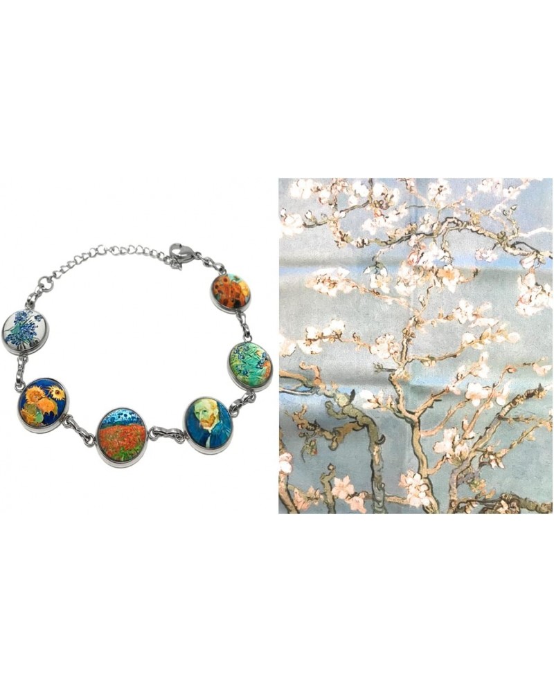 Van Gogh Art Link Bracelet (Flowers) And Jewelry Polishing Cloth $14.58 Bracelets