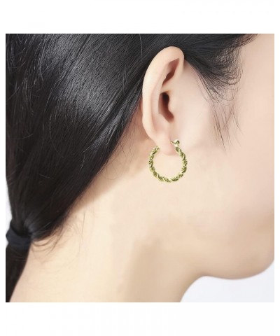 Yumay 14K Gold Plated Small Twist Hoops Earrings | Lightweight Gold Hoop Earrings for Women (20mm) $8.99 Earrings