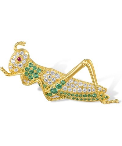 925 Sterling Silver Enamel Pin Brooch for Women Grasshopper $26.51 Brooches & Pins