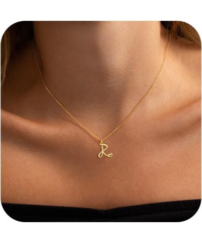 Initial Necklaces for Women, Dainty Gold Letter Pendant Necklace 14K Gold Plated Name Necklace Cute Initial Necklaces Persona...