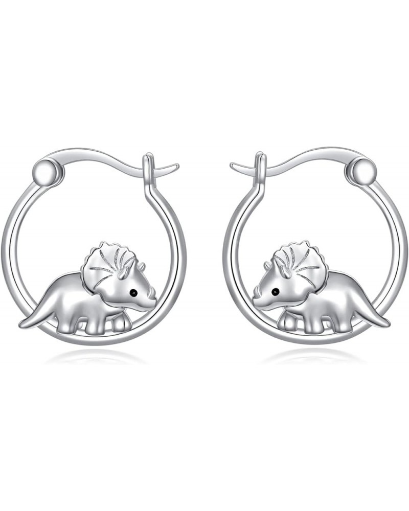 Hoop Earrings for Women 925 Sterling Silver Dinosaur/Mushroom/Frog/Octopus Starfish Earrings Hypoallergenic Jewelry for Girls...