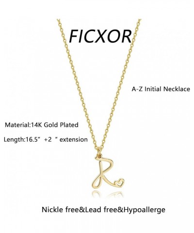 Initial Necklaces for Women, Dainty Gold Letter Pendant Necklace 14K Gold Plated Name Necklace Cute Initial Necklaces Persona...