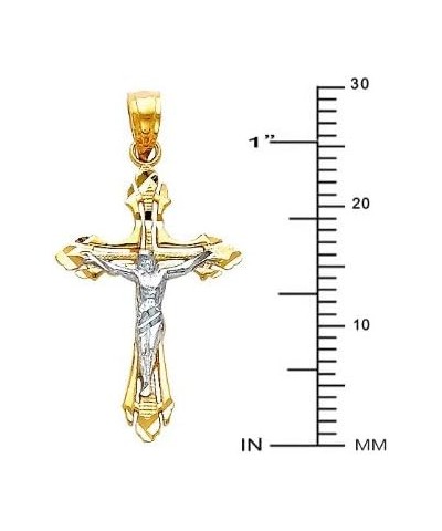 14k REAL Two Tone Gold Religious Jesus Crucifix Cross Charm Pendant $48.06 Pendants