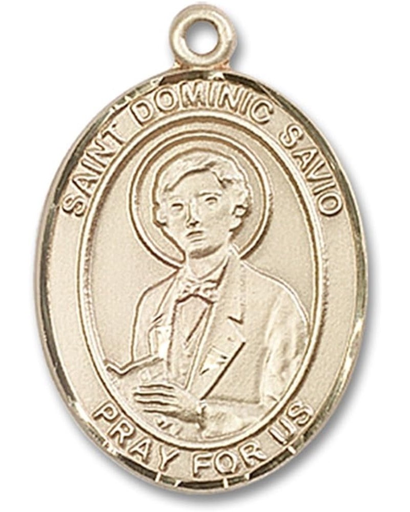 14 Karat Gold Catholic Patron Saint Medal Pendant, 1 Inch Saint Dominic Savio $568.63 Necklaces