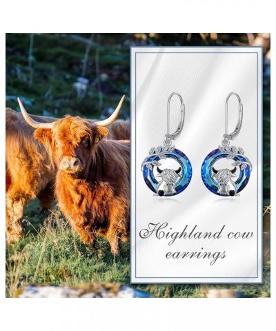 Animal Earrings Sterling Silver Axolotl/Highland Cow/Elephant/Cat/Sloth/Dinosaur Dangle Drop Leverback Earrings Animal Jewelr...