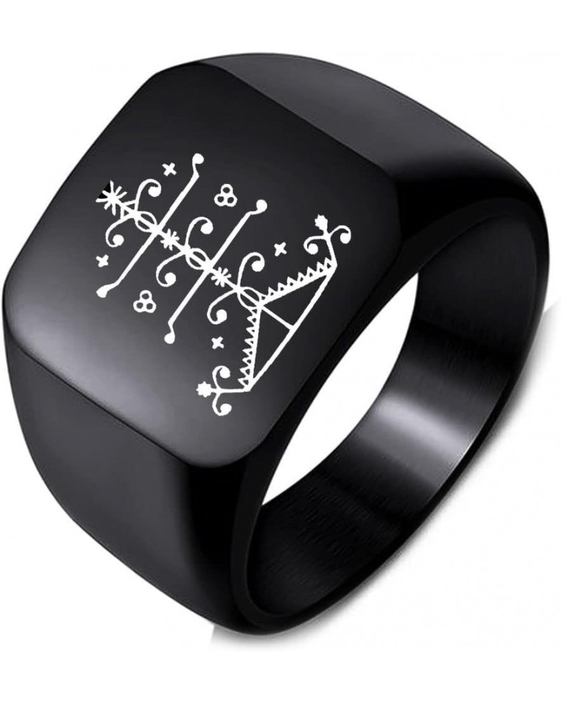 Engraved Ogou Feray Loa Veve Silver Stainless Steel Men's Womens Ring 3.Black 17MMx18MM $6.32 Rings