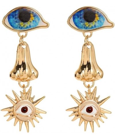 Trendy Ethnic Love Heart Shape Evil Eye Drop Earrings For Women Vintage tement Crystal Dangle Earring Jewelry Gift 54680-BE $...