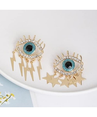 Trendy Ethnic Love Heart Shape Evil Eye Drop Earrings For Women Vintage tement Crystal Dangle Earring Jewelry Gift 54680-BE $...