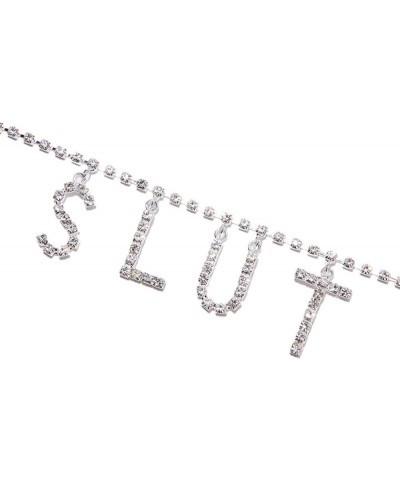 Rhinestone Letter Belly Chain Body Jewelry Metal Waist Chain Belt Lower Back Chain Crystal Body Chain for Women Color 2 $10.5...