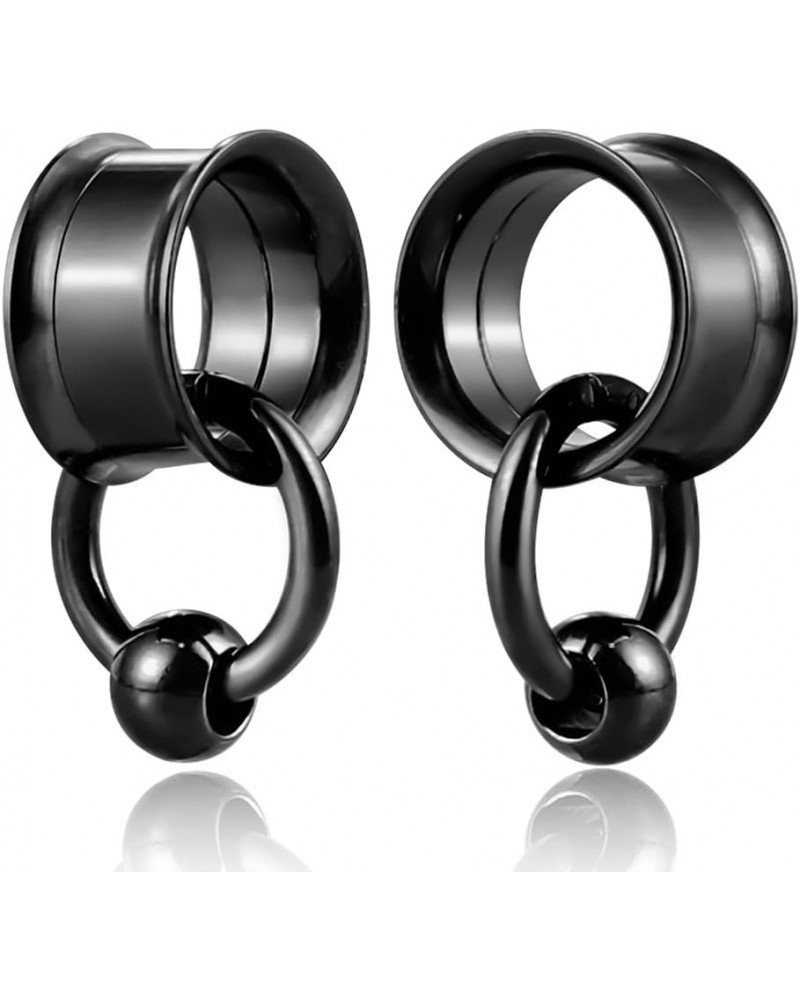 1 Pair Basic gauges+1 rings+1 balls Ear Tunnels Plugs 316 Stainless Steel Ear Gauges Weight Saddle Plugs Hypoallergenic expan...