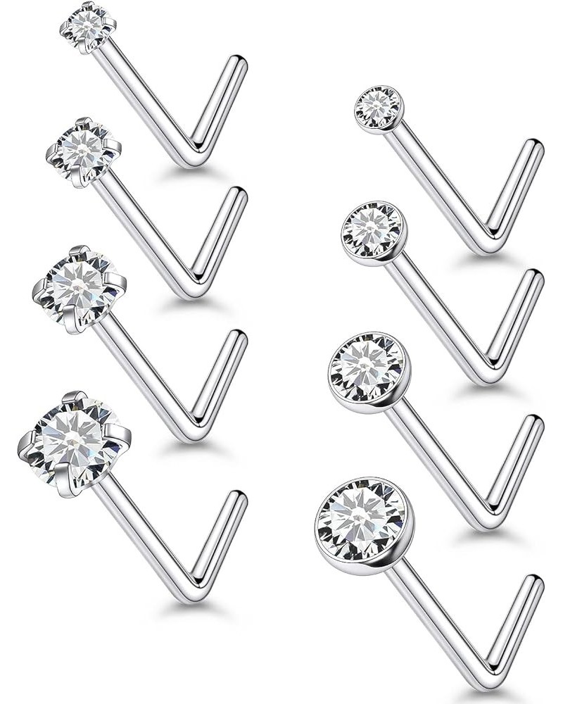 18G 20G 22G Stainless Steel Titanium Nose Rings studs for Women Nose Rings L Shaped Nose Studs Screw Nose Piercing Jewelry fo...