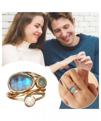 Women Men Engagement Wedding Gifts Band Rings Bohemian Abalone Shell Ring Worry Relief Ring Plain Hammer Belt Ring Love Ring ...