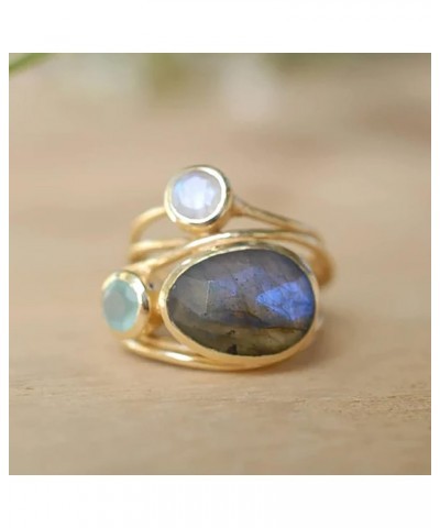 Women Men Engagement Wedding Gifts Band Rings Bohemian Abalone Shell Ring Worry Relief Ring Plain Hammer Belt Ring Love Ring ...