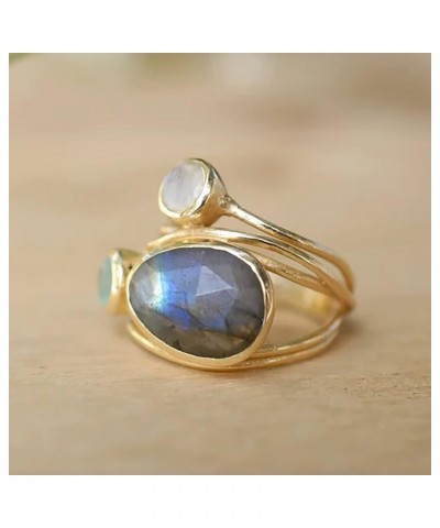 Women Men Engagement Wedding Gifts Band Rings Bohemian Abalone Shell Ring Worry Relief Ring Plain Hammer Belt Ring Love Ring ...