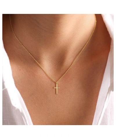 Cross Necklace for Women, Gold Cross Necklace 14K Gold Plated Dainty Tiny Cross Pendant Necklace Simple Small Cross Necklace ...