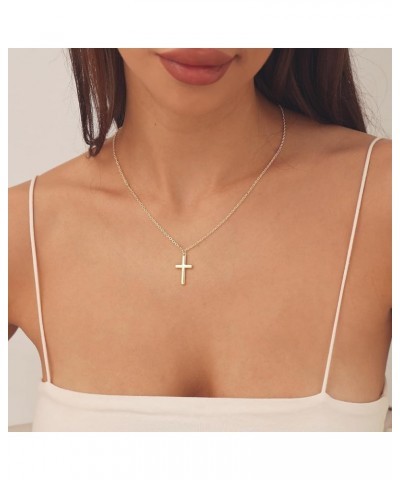 Cross Necklace for Women, Gold Cross Necklace 14K Gold Plated Dainty Tiny Cross Pendant Necklace Simple Small Cross Necklace ...