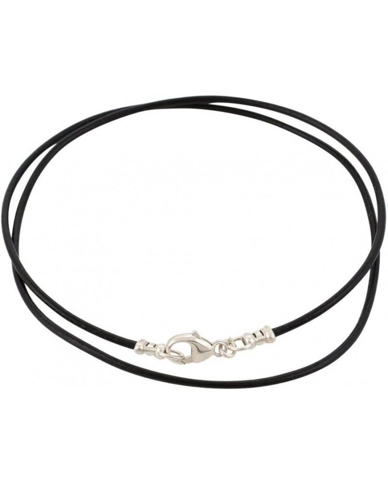 Sterling Silver 1.8mm Fine Black Leather Cord Necklace - Any Length 18.0 Inches $10.73 Necklaces