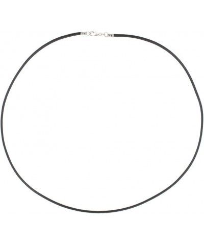 Sterling Silver 1.8mm Fine Black Leather Cord Necklace - Any Length 18.0 Inches $10.73 Necklaces