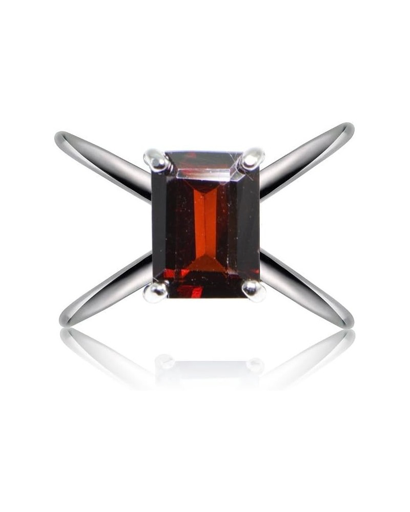 Sterling Silver African Garnet Octagon-Cut Criss Cross Ring $17.50 Rings