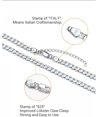 925 Sterling Silver Cuban Link Chain Necklace, Dainty Figaro Chains, Solid & Shiny, 3mm/5mm, 14-28 inch, Come Gift Box 14.0 I...