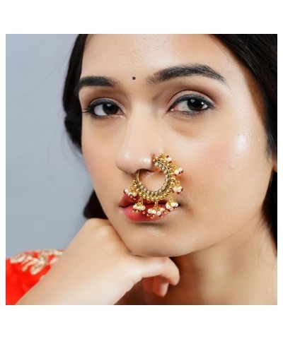 Clip On Antique Pressing Loop Nose Ring With Gold Plating Marathi Nath, Nosepin, Snap On Nosepin, Indian Nose Ring, Fake Nose...