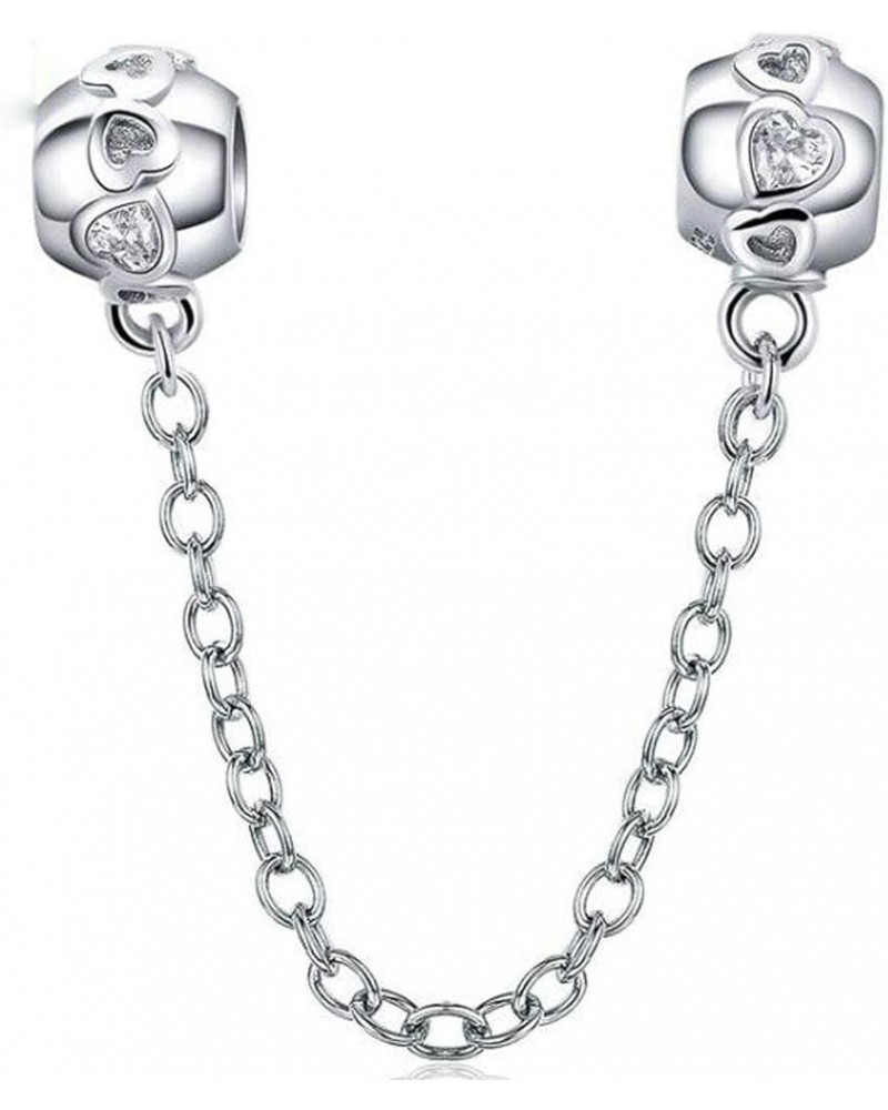 Heart Clasp Safety Chain Charm Authentic 925 Sterling Silver Clip Lock Stopper Charm Spacer Beads for Charms Bracelets A $14....