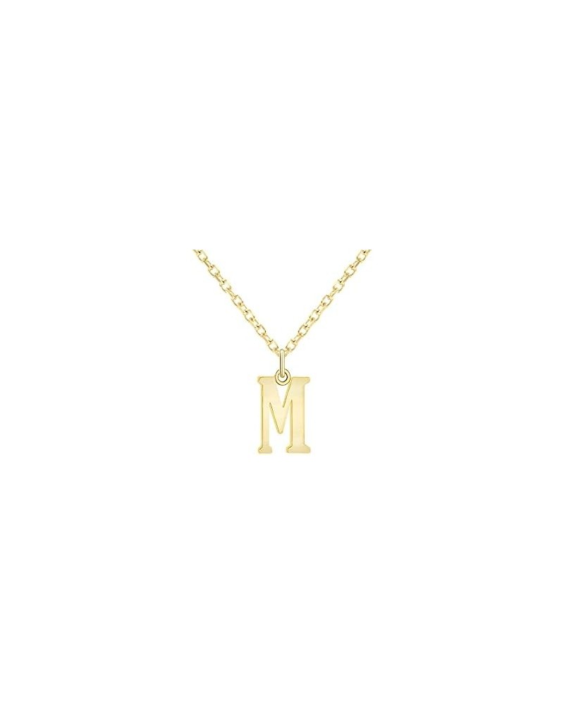 Solid 10k Yellow Gold Personalized Initial Letter A-Z Pendant Necklace M $43.20 Necklaces