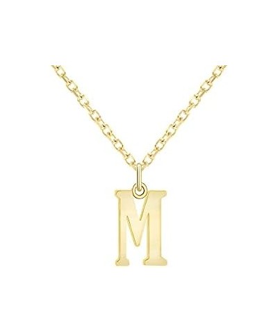 Solid 10k Yellow Gold Personalized Initial Letter A-Z Pendant Necklace M $43.20 Necklaces