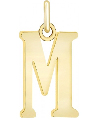 Solid 10k Yellow Gold Personalized Initial Letter A-Z Pendant Necklace M $43.20 Necklaces