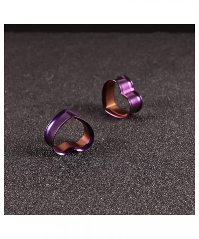 1 Pair 8-25mm Heart Design Stainless Steel Tunnels For Ears Gauges Plugs Stretchers Expander 0g-1 10mm(00G) Purple $8.84 Body...