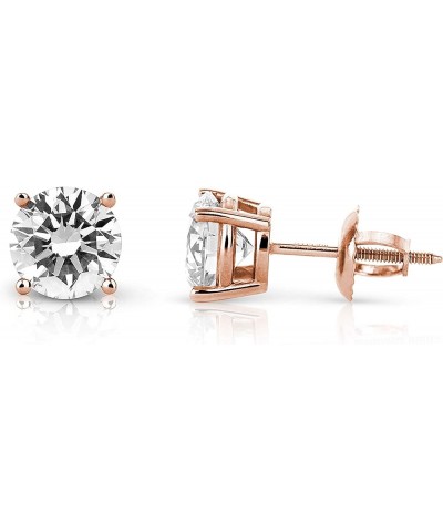 Spark Diamonds Round Diamond Stud Earrings for Women Rose Gold 1.0 carat $309.55 Earrings