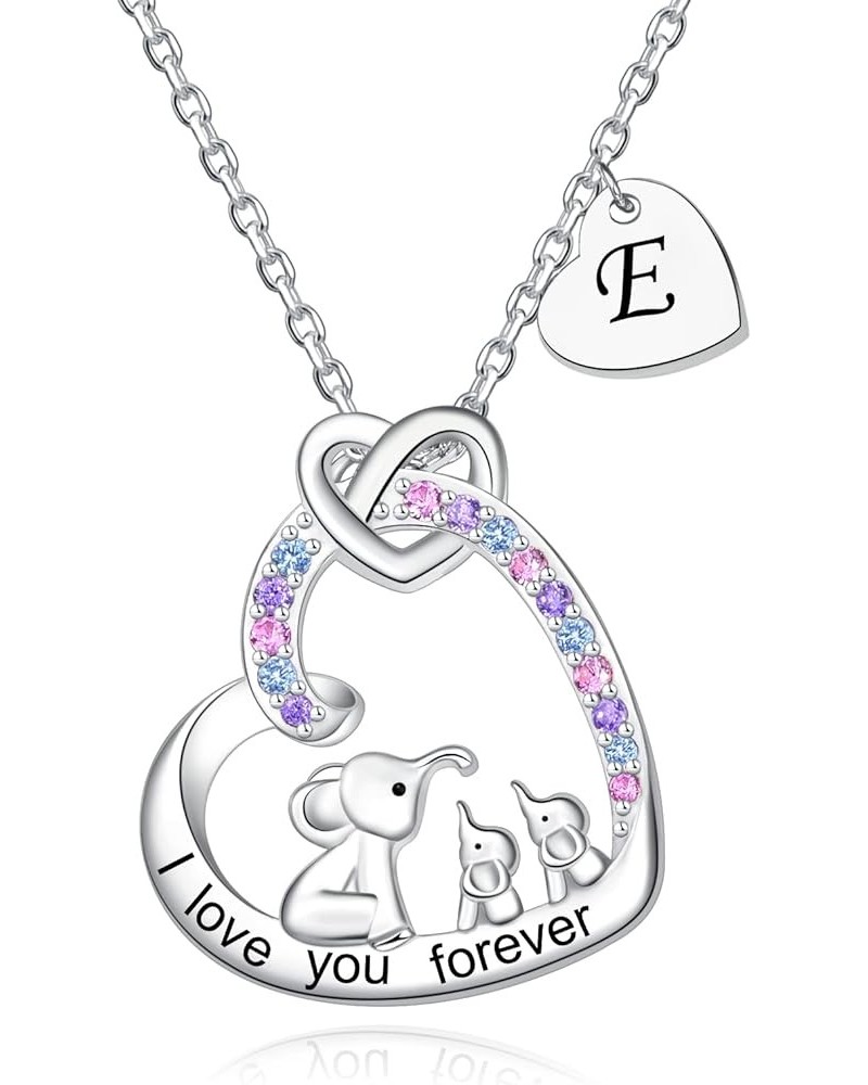 Mother Daughter Jewelry - 925 Sterling Silver Lucky Elephant Love Heart Pendant Necklace Anklet Bracelet Ring Earrings for Wo...